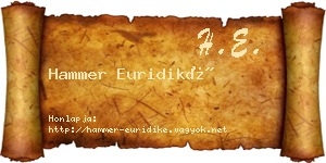 Hammer Euridiké névjegykártya
